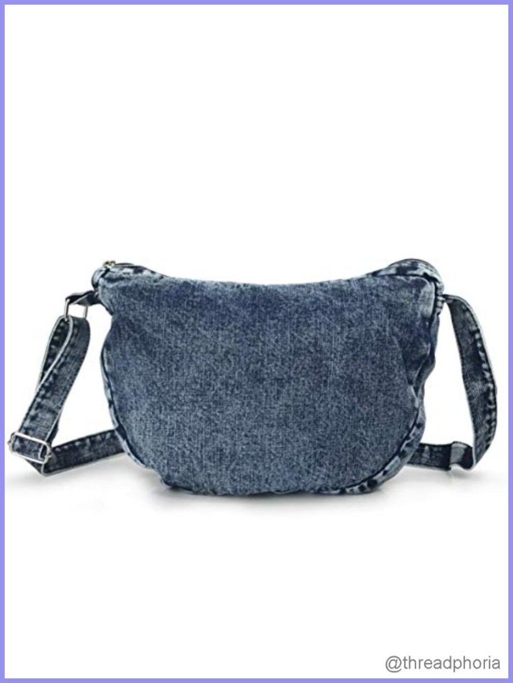 Denim Hobo Crossbody Shoulder Bag Medium Travel Purse